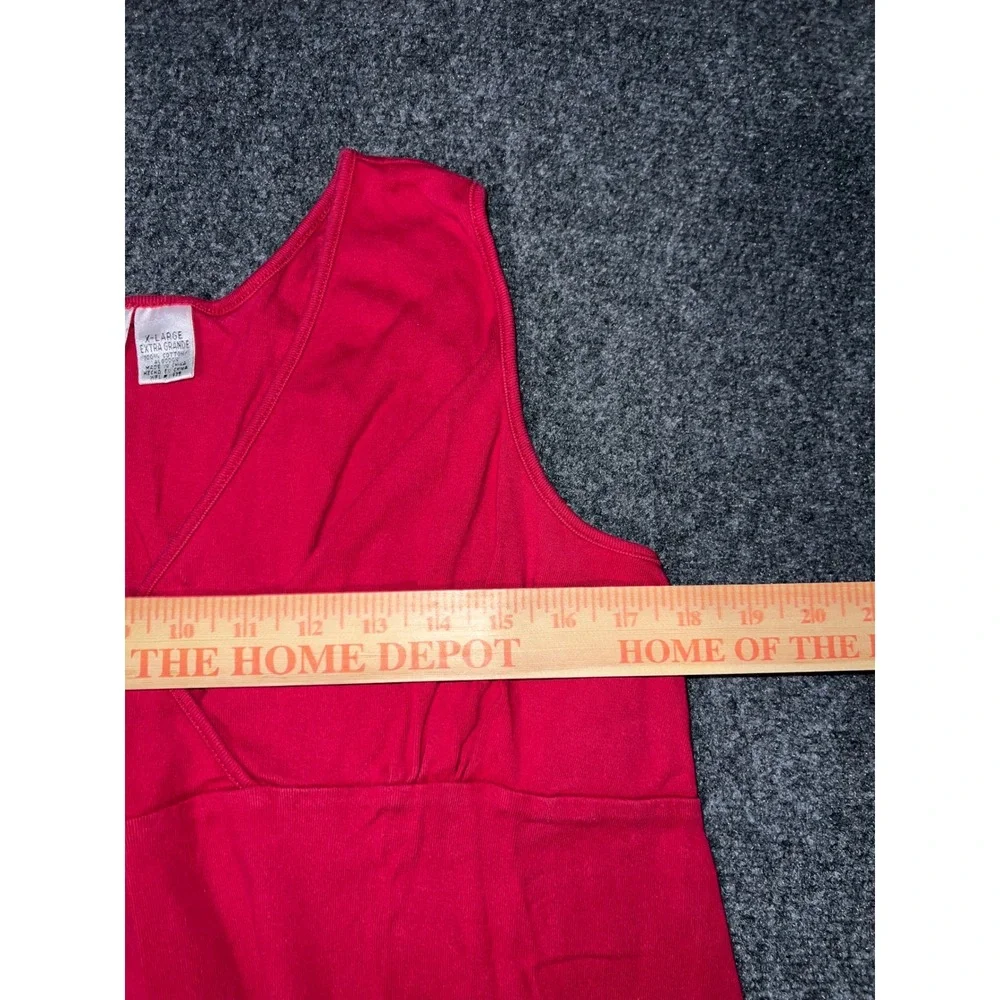 Duo Maternity Red Cotton Surplice V-Neck Sleeveless Tank Top XL Lettuce Hem